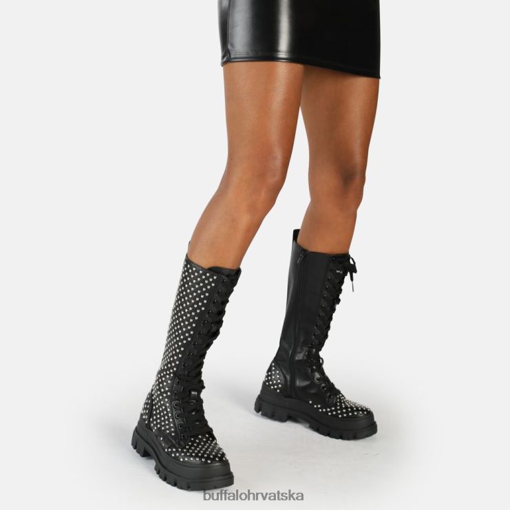 crno Buffalo aspha on pin laceup hi boot vegan |čizme TDD6T507
